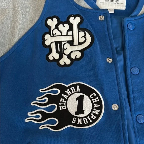 Hipanda Blue and Gray Varsity Jacket - Picture 7 of 10